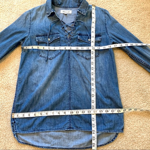 MADEWELL Chambray Lace Up Pull On Top—SZ. XS - Picture 11 of 14